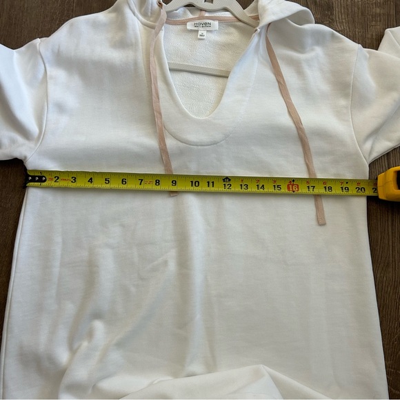 Haven Well Within Talbots French Terry Hooded Dress White M - Picture 7 of 8